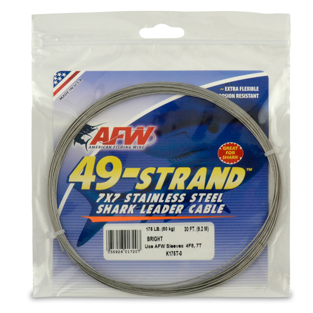 49 Strand Stainless Steel Black Vinyl Coated Cable 30ft  10 crimps 175lb-900lb 
