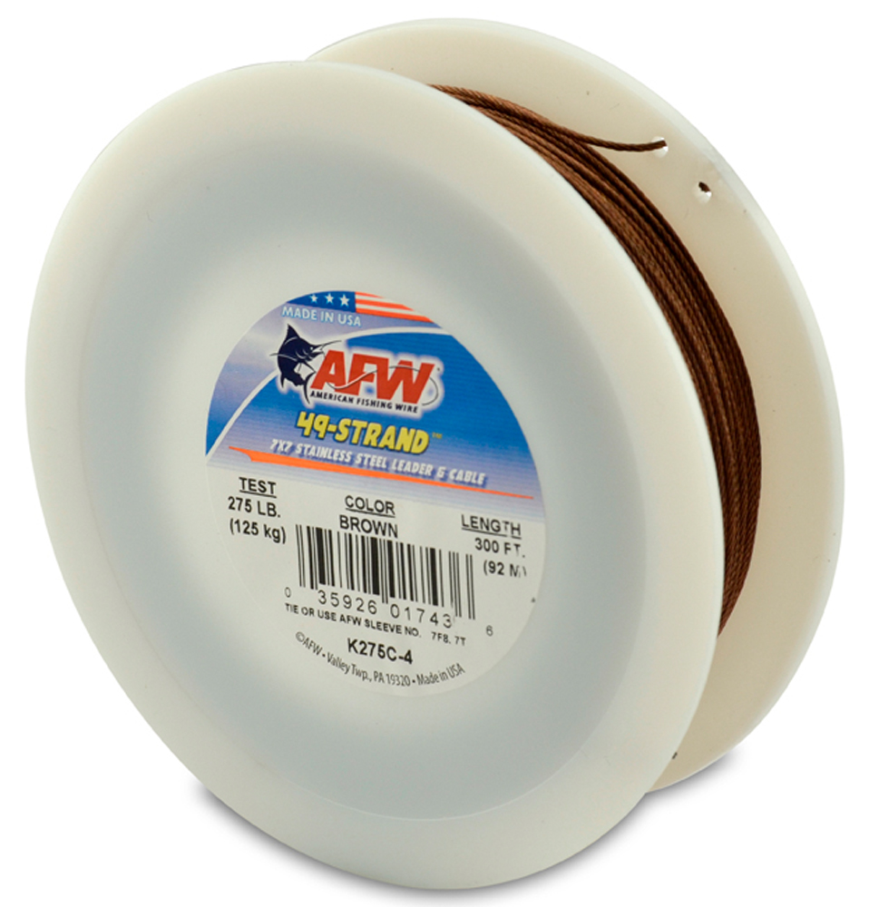 49 Strand, 7x7 Stainless Steel Shark Leader Cable, 275 lb (125 kg