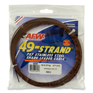 AFW - Surflon Nylon Coated 1x7 Stainless Steel Leader Wire - Black - 5000 Feet 