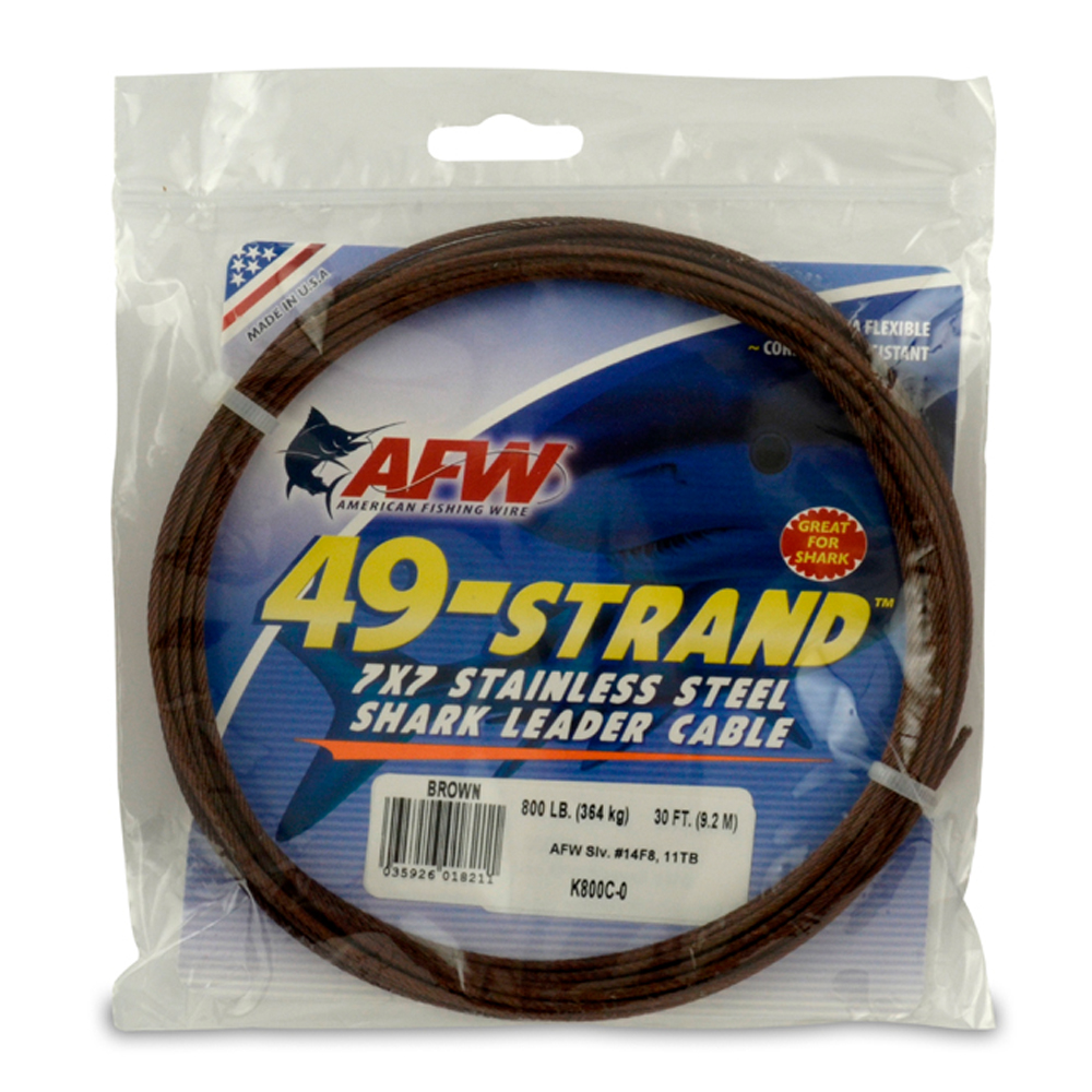 49 Strand, 7x7 Stainless Steel Shark Leader Cable, 800 lb