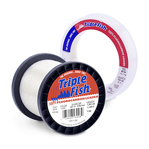 Triple Fish Mono Line, 200 lb (90.7 kg) test, .059 in (1.50 mm) dia, Clear,  1 lb (0.45 kg) Spool, 245 yd (224 m)