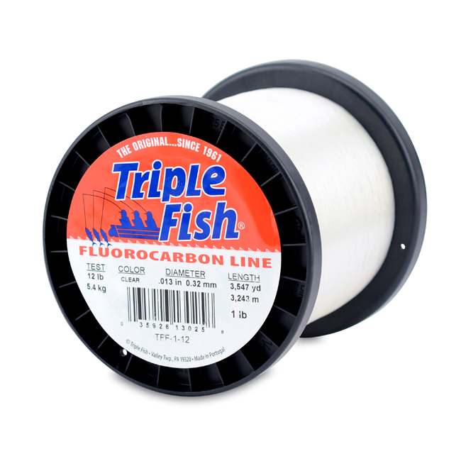 Triple Fish Fluorocarbon Line, 12 lb (5.4 kg) test, 0.013 in (0.32