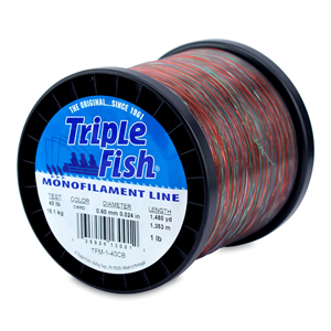 Triple Fish Mono Line, 80 lb (36.2 kg) test, .035 in (0.90 mm) dia, Clear,  5 lb (2.26 kg) Spool, 3300 yd (3018 m)