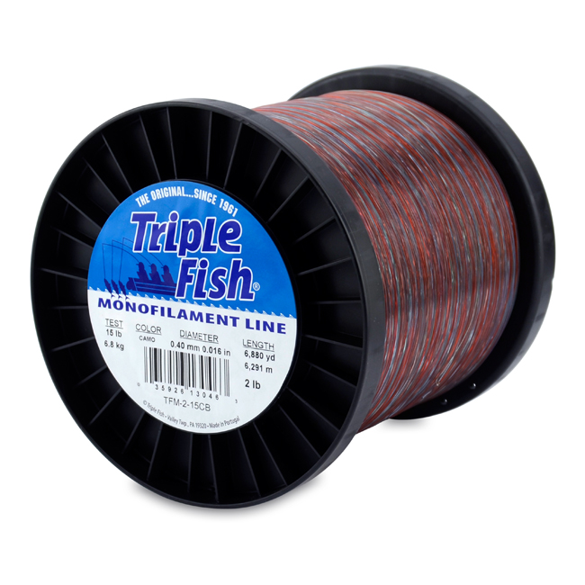 Triple Fish Mono Line, 15-Pound (6.8 Kg) Test.016 in (0.40 Mm) Diameter,  Camo, 2-Pound (0.91 Kg) Spool, 6880-Yard (6291 M), Monofilament Line -   Canada