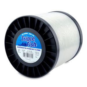 Triple Fish Mono Line, 80 lb (36.2 kg) test, .035 in (0.90 mm) dia, Clear,  5 lb (2.26 kg) Spool, 3300 yd (3018 m)