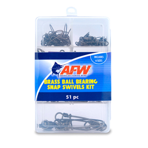 American Fishing Wire Mighty Mini Snap Swivels (100-Percent Stainless Steel) Black Color Size 5 120 Pound Test 50-Pieces